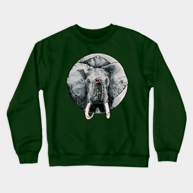 Elephant Heart Crewneck Sweatshirt by NihatGokcenArt